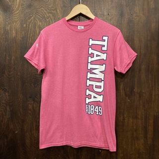 アメリカ古着 スーベニアT 半袖Tシャツ プリントT タンパ ピンク Sサイズ(Tシャツ/カットソー(半袖/袖なし))