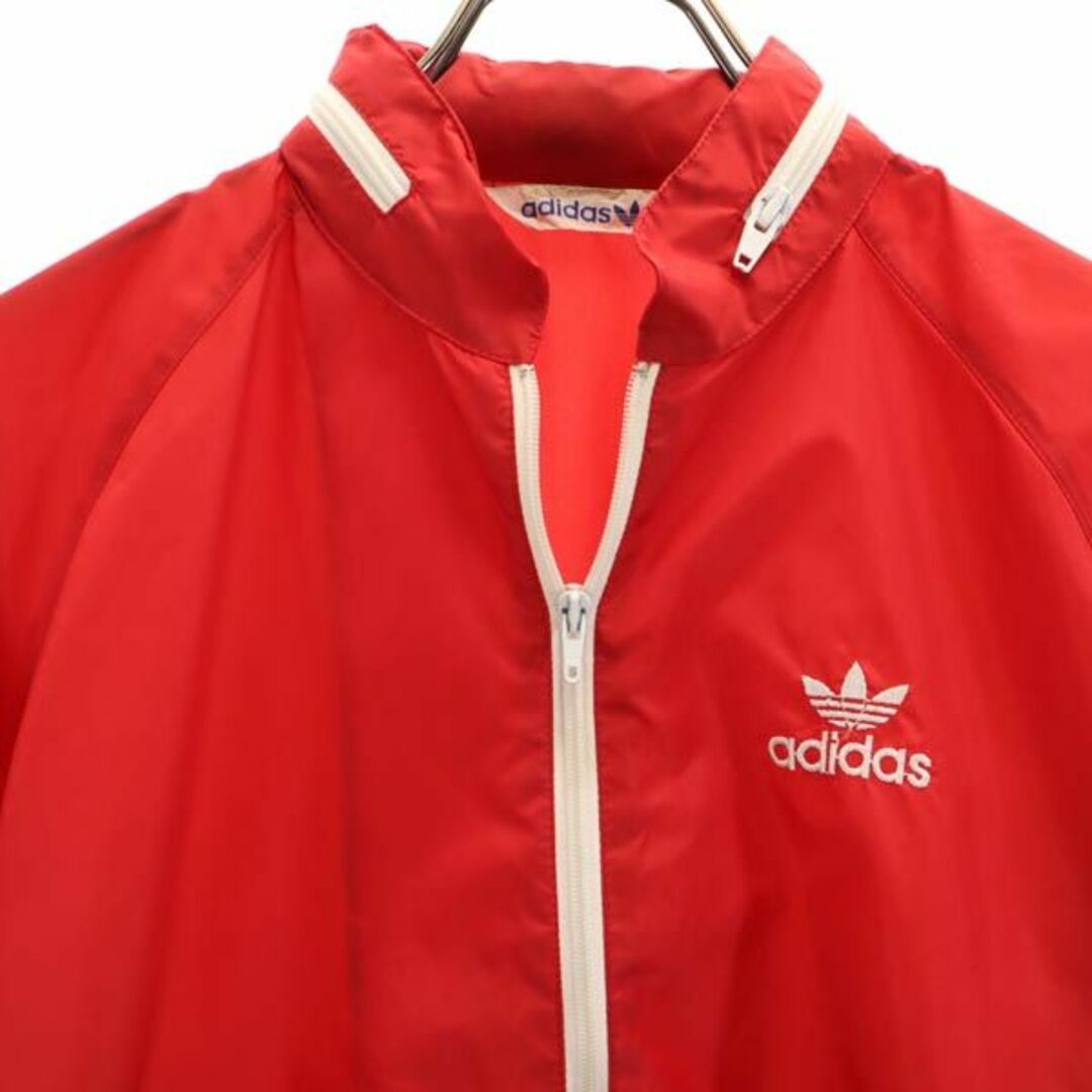 アディダス 70s 80s デサント製 トレフォイルロゴ ナイロンジャケット S 赤 adidas ヴィンテージ メンズ 【R221006】