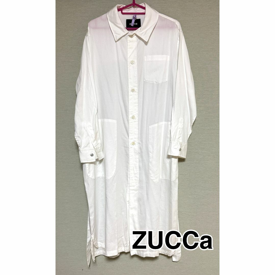 ZUCCa ☆ 美品 ホワイト ロング シャツ ワンピース