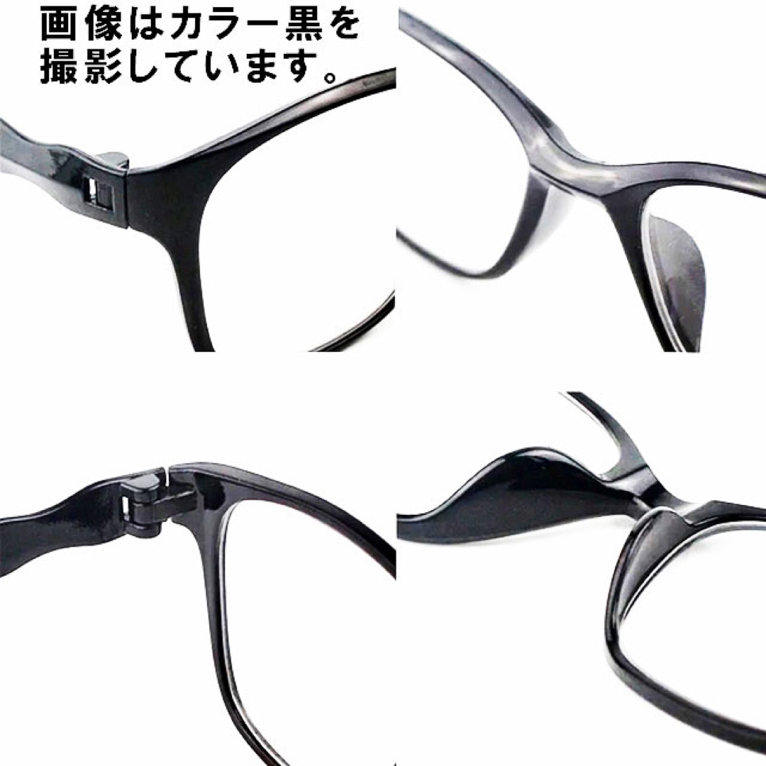 アウトレット 艶消 黒紺 2.5老眼鏡 ブルーライトカット PCメガネ 男女兼用 レディースのファッション小物(サングラス/メガネ)の商品写真