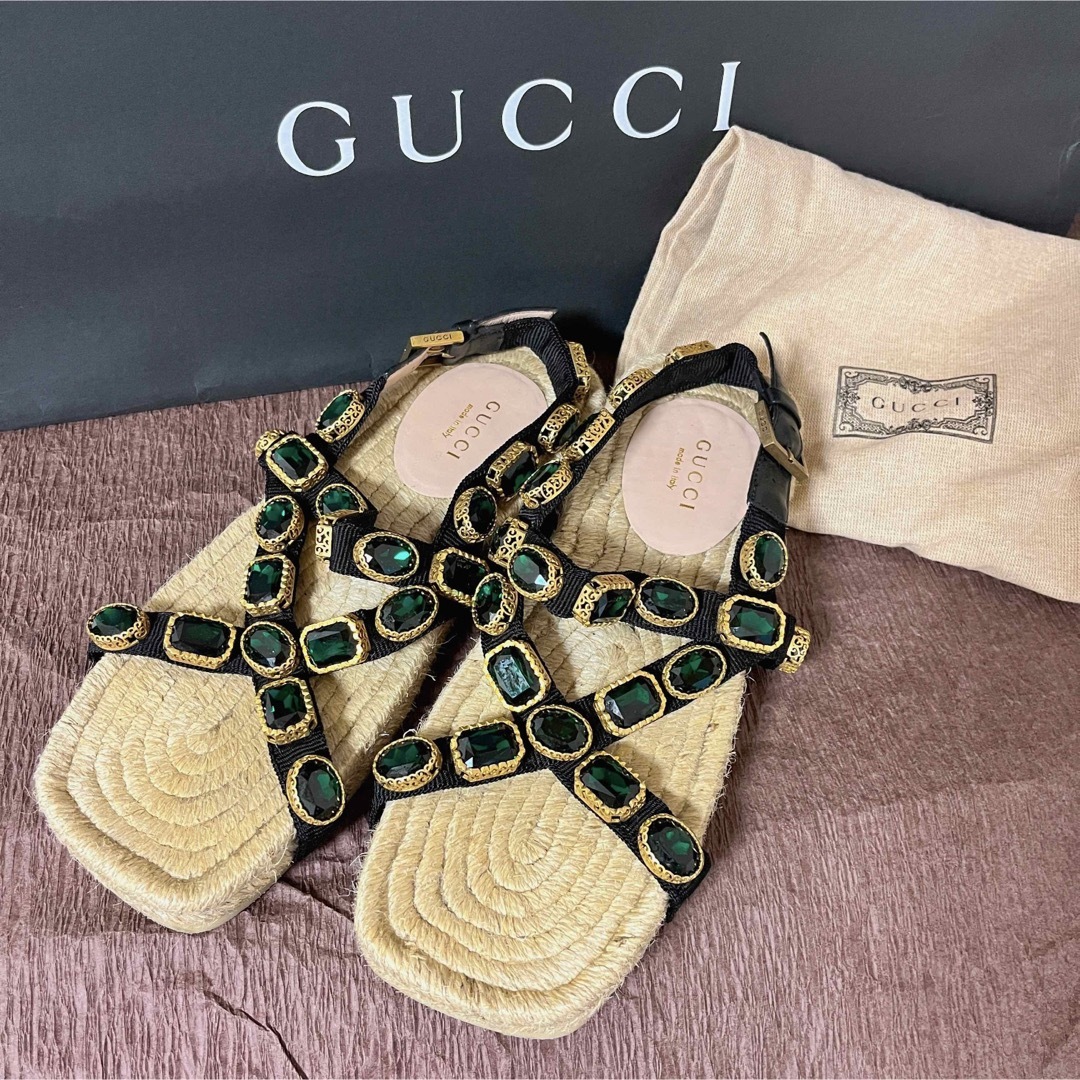 Gucci - GUCCI グッチ ミケーレ クリスタルビジューエスパドリーユ