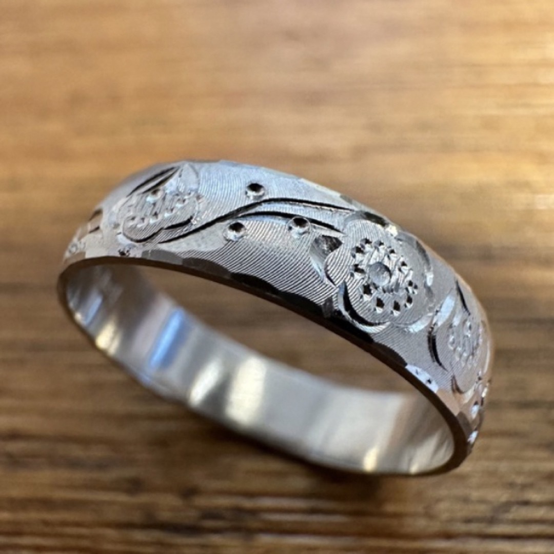 新品 梅 手彫り プラチナ Pt850 リング 11号 | www.innoveering.net