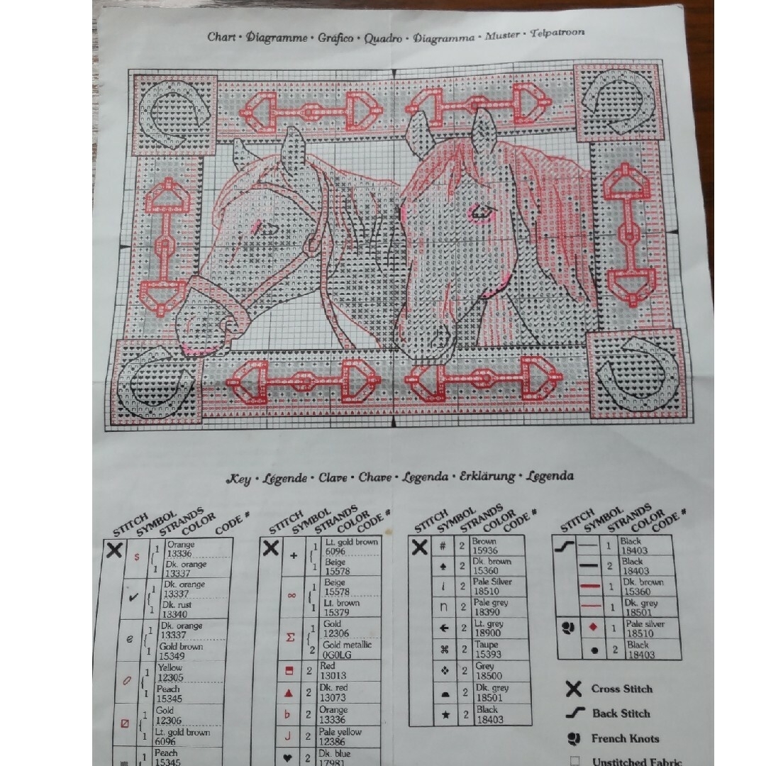 クロスステッチ図案　馬 ハンドメイドの素材/材料(型紙/パターン)の商品写真