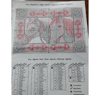 クロスステッチ図案　馬(型紙/パターン)