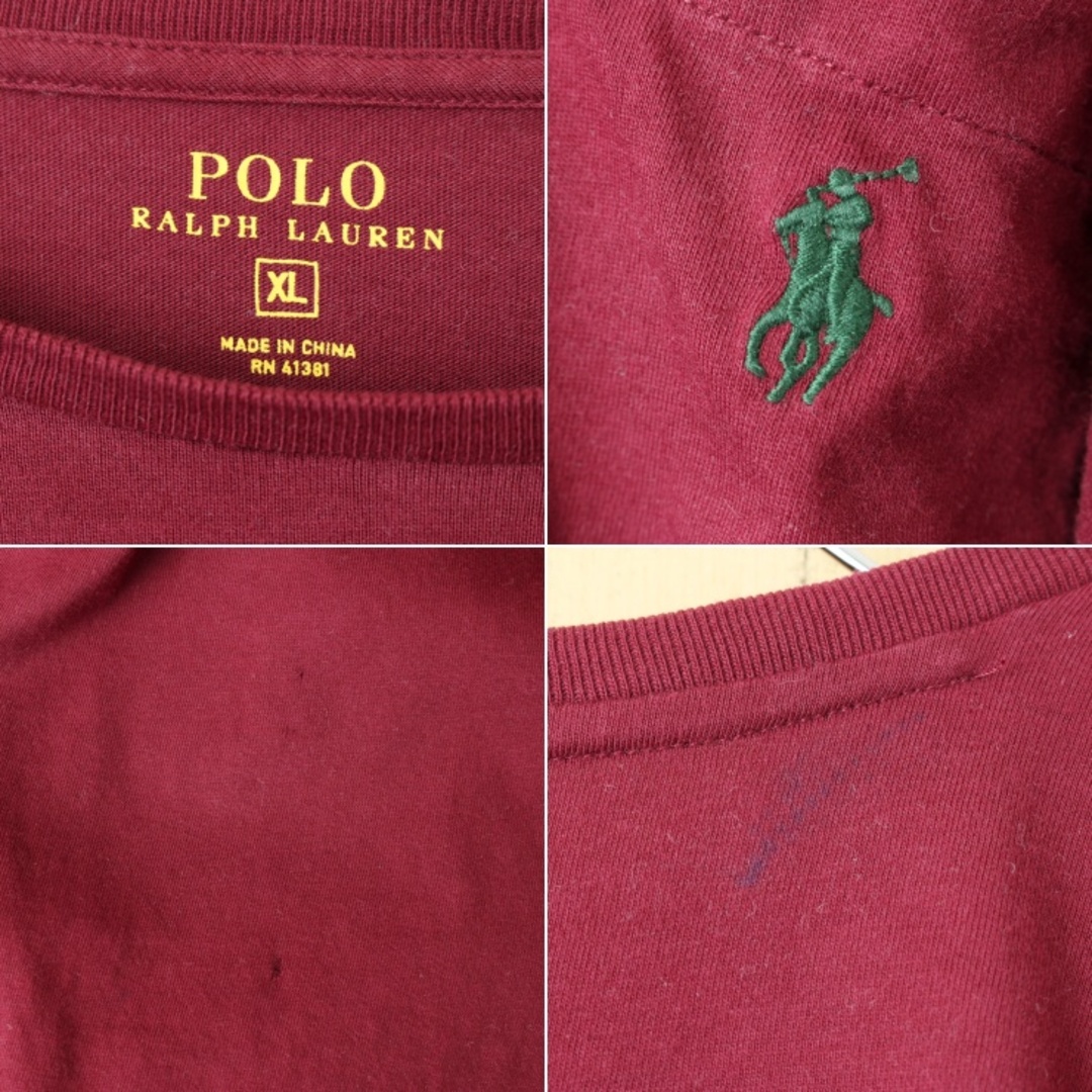 POLO RALPH LAUREN(ポロラルフローレン)のUSA ポロラルフローレン ポケット長袖Tシャツ ロンTボルドーXL aw5 メンズのトップス(Tシャツ/カットソー(七分/長袖))の商品写真