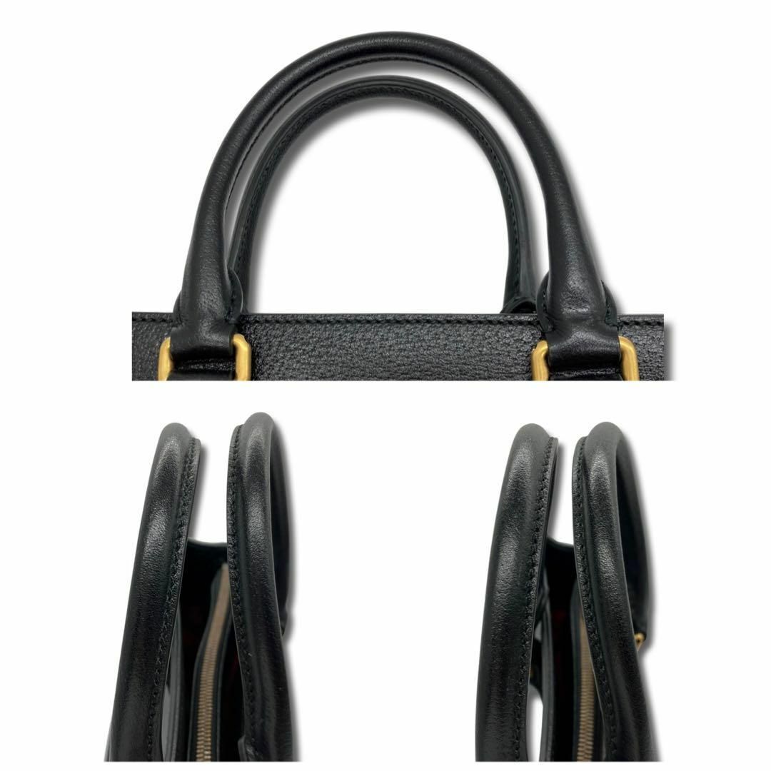 グッチ 429036 2WAY ショルダー トートバッグ ブラック レッド
