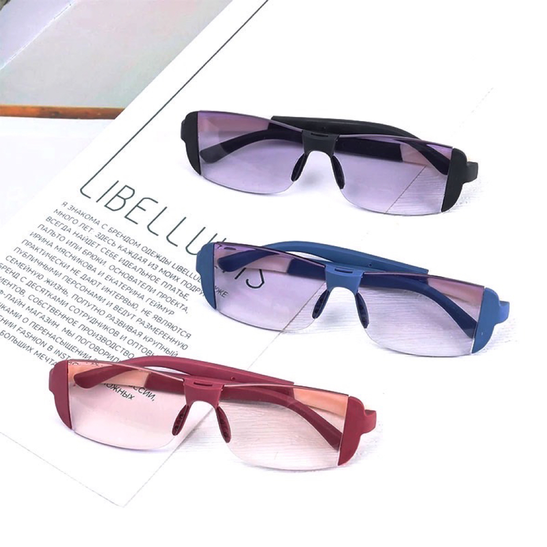 アウトレット 老眼鏡 ブルーライトカット メンズ レディース 赤 遠近両用2.0 レディースのファッション小物(サングラス/メガネ)の商品写真
