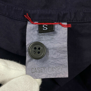 CASEY-CASEY ケイシーケイシー ぺーパーコットン 製品染め 長袖シャツ ネイビー サイズS 正規品 / 31806