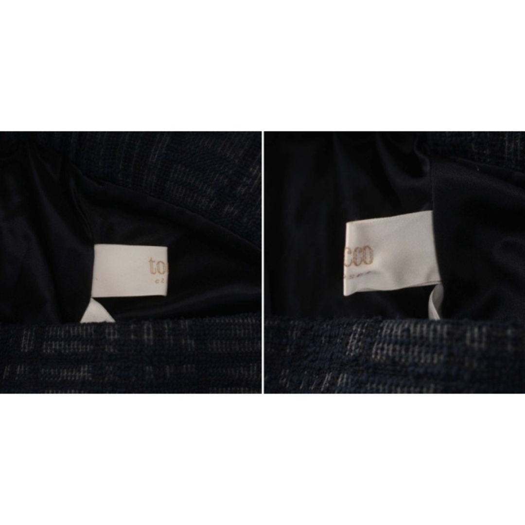tocco(トッコ)のトッコ TOCCO フレアスカート ツイード ひざ丈 チェック M 紺 レディースのスカート(ひざ丈スカート)の商品写真