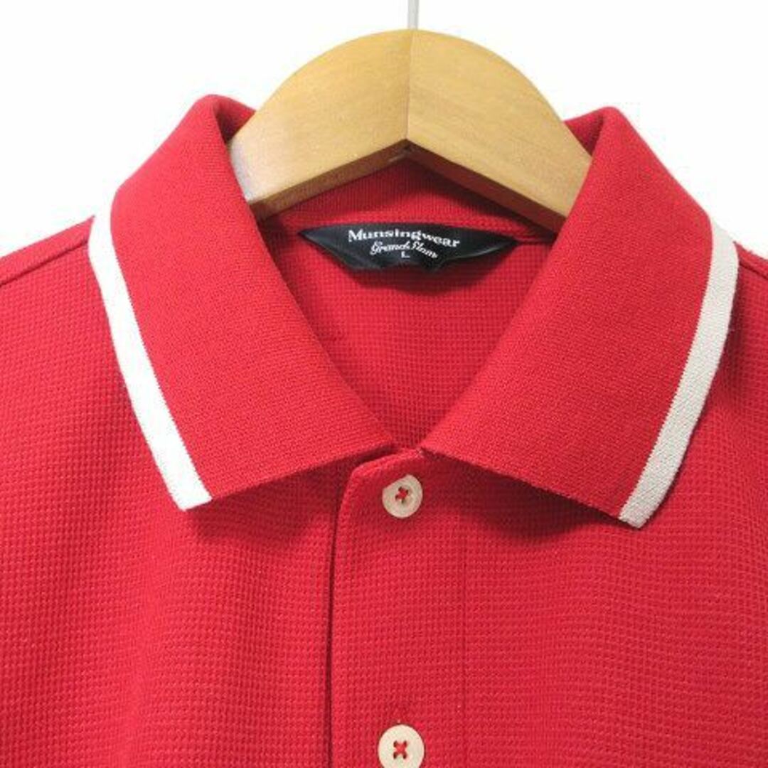Munsingwear(マンシングウェア)のマンシングウェア グランドスラム ポロシャツ 半袖 ゴルフ 赤 L ■GY08 スポーツ/アウトドアのゴルフ(ウエア)の商品写真