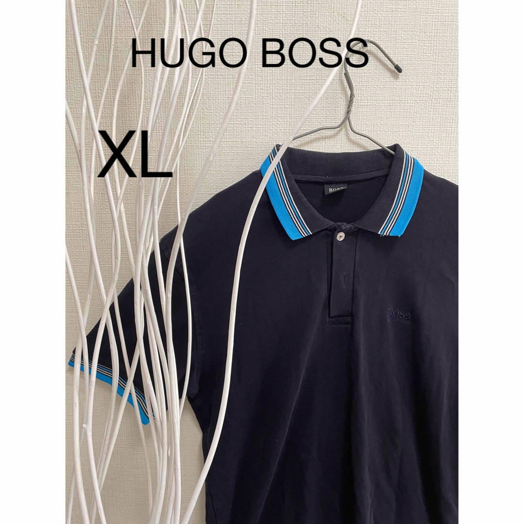 HUGO BOSS(ヒューゴボス)のHUGO BOSS ポロシャツ　XLサイズ　ブラック メンズのトップス(ポロシャツ)の商品写真