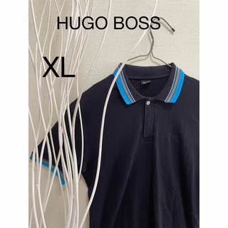 ヒューゴボス(HUGO BOSS)のHUGO BOSS ポロシャツ　XLサイズ　ブラック(ポロシャツ)