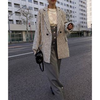 アメリヴィンテージ(Ameri VINTAGE)の【Ameri】GIOLICA STRIPE TWEED JACKET(その他)