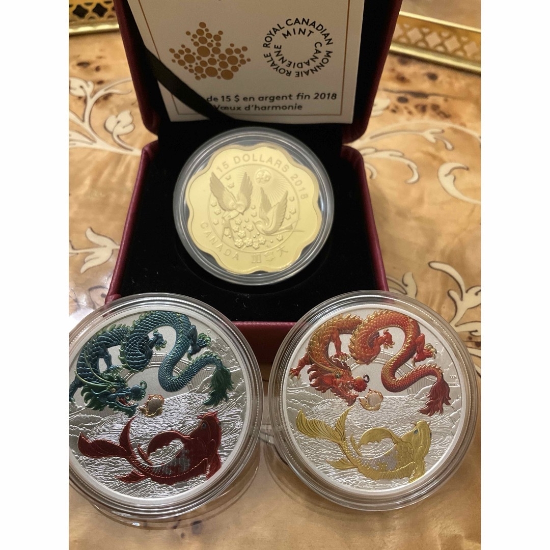 縁起物　2018年　カナダ　Blessing of Harmony　金メッキ銀貨