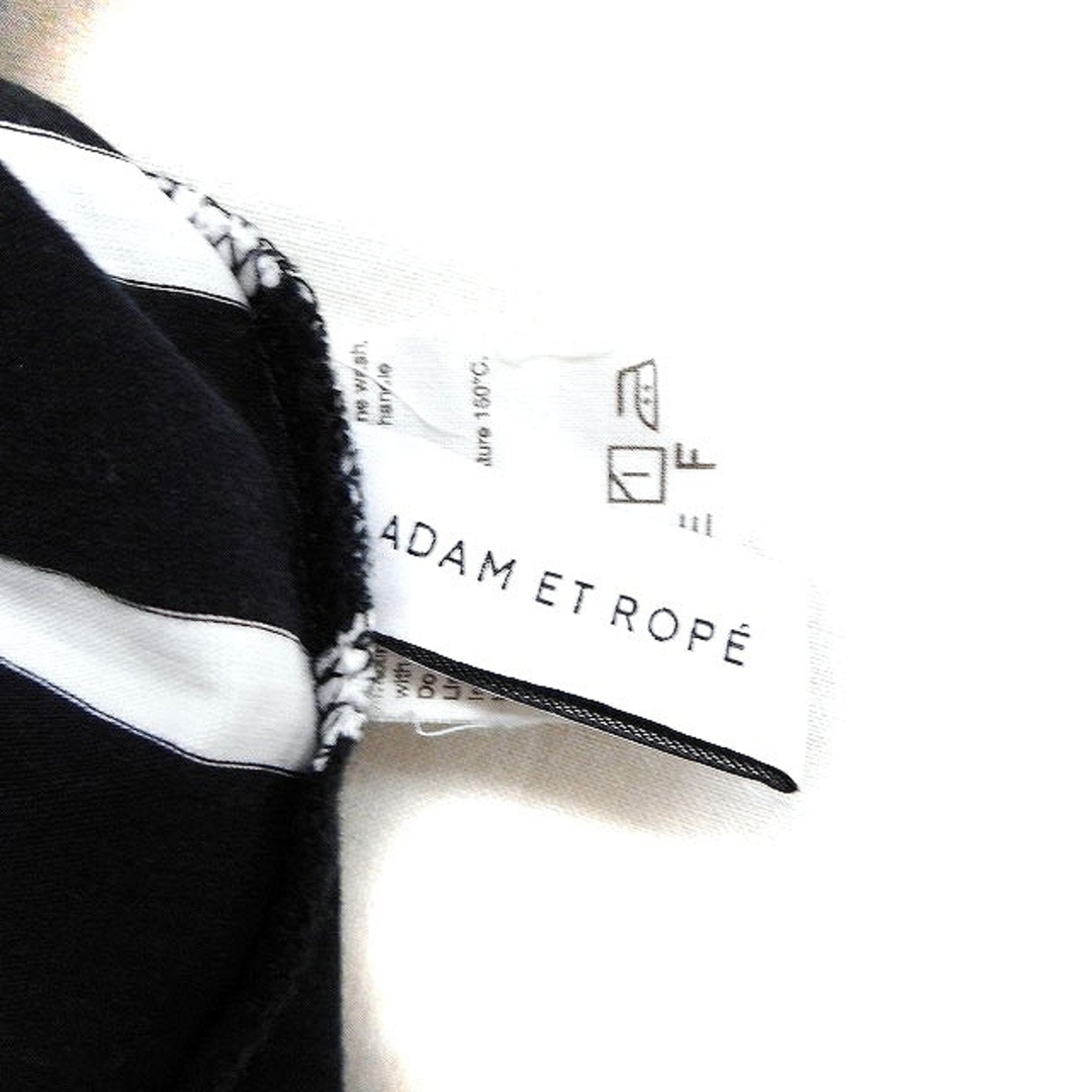 Adam et Rope'(アダムエロぺ)のアダムエロペ Adam et Rope' ボーダー柄 カットソー Tシャツ 黒 レディースのトップス(カットソー(長袖/七分))の商品写真