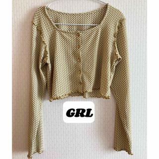 グレイル(GRL)のGRL/チェック柄メロウトップス/新品同様(カットソー(長袖/七分))