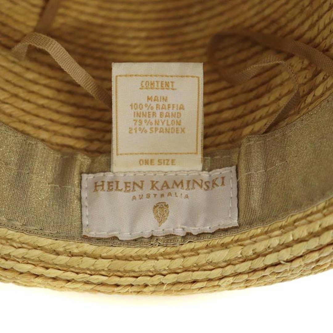 HELEN KAMINSKI(ヘレンカミンスキー)のヘレンカミンスキー ストローハット 麦わら帽子 リボン ベージュ /MF ■OS レディースの帽子(麦わら帽子/ストローハット)の商品写真