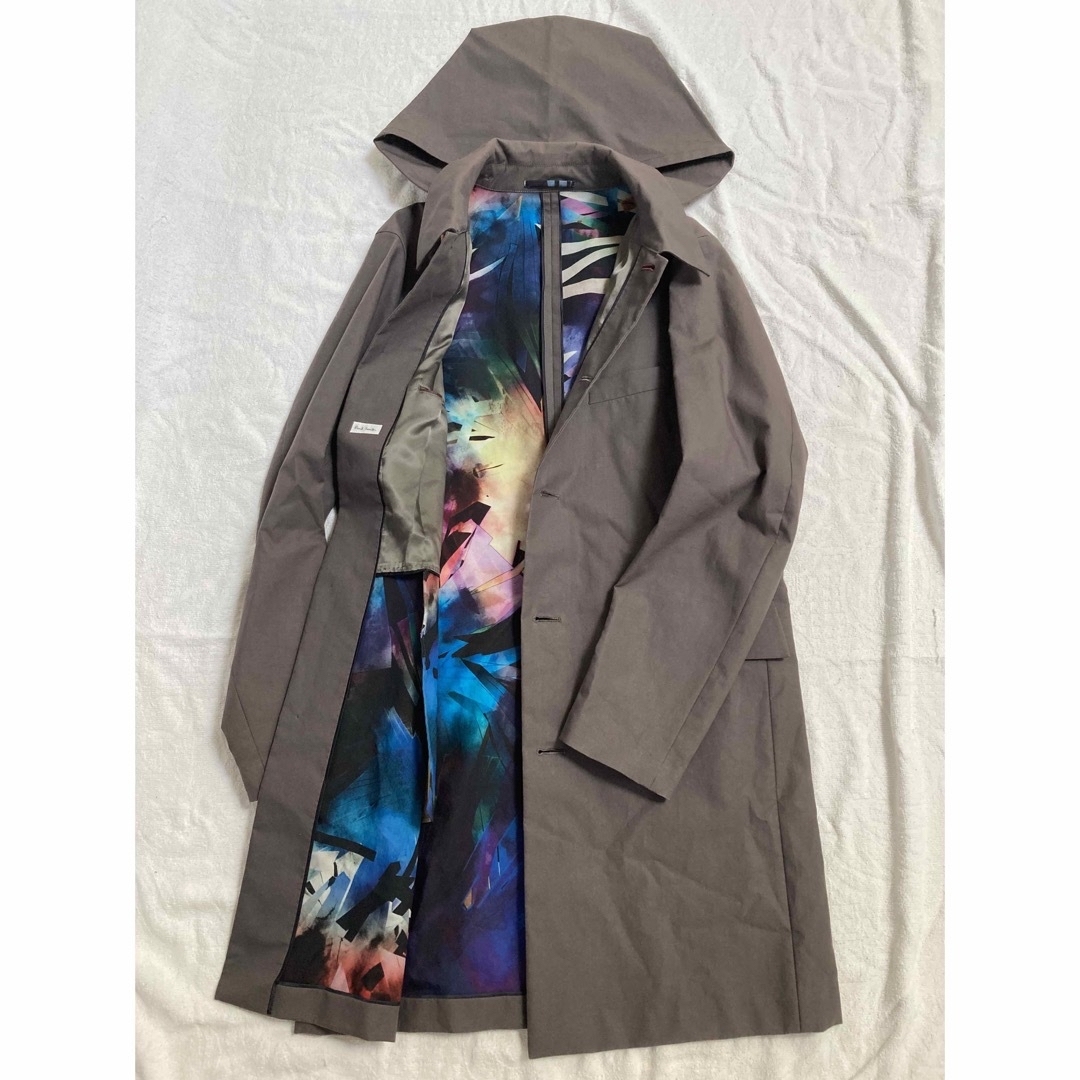Paul Smith - 美品 ポールスミス ステンカラーコート グレー 裏地総柄
