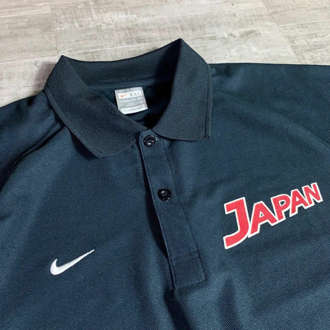 美品 NIKE ナイキ 日本代表 JAPAN 半袖 ポロシャツ XXL ネイビー
