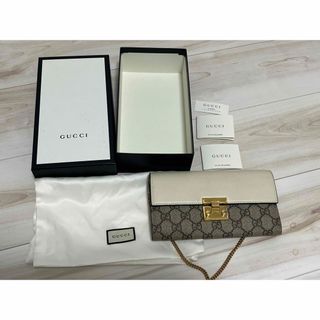 グッチ(Gucci)のGUCCI グッチ GGレザーチェーンウォレット 2つ折り財布 レディース(財布)