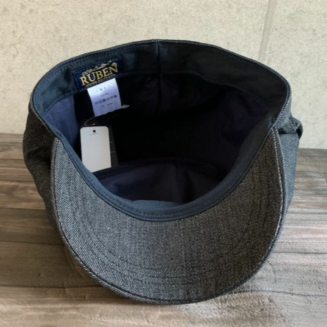 Ruben(ルーベン)の送料込 帽子 ルーベン キャスケット デニム アップル 定番 オールシーズン 黒 メンズの帽子(キャスケット)の商品写真