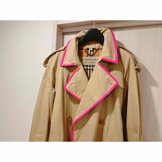 ★バーバリー Burberry ピンク パイピング トレンチコート 4★
