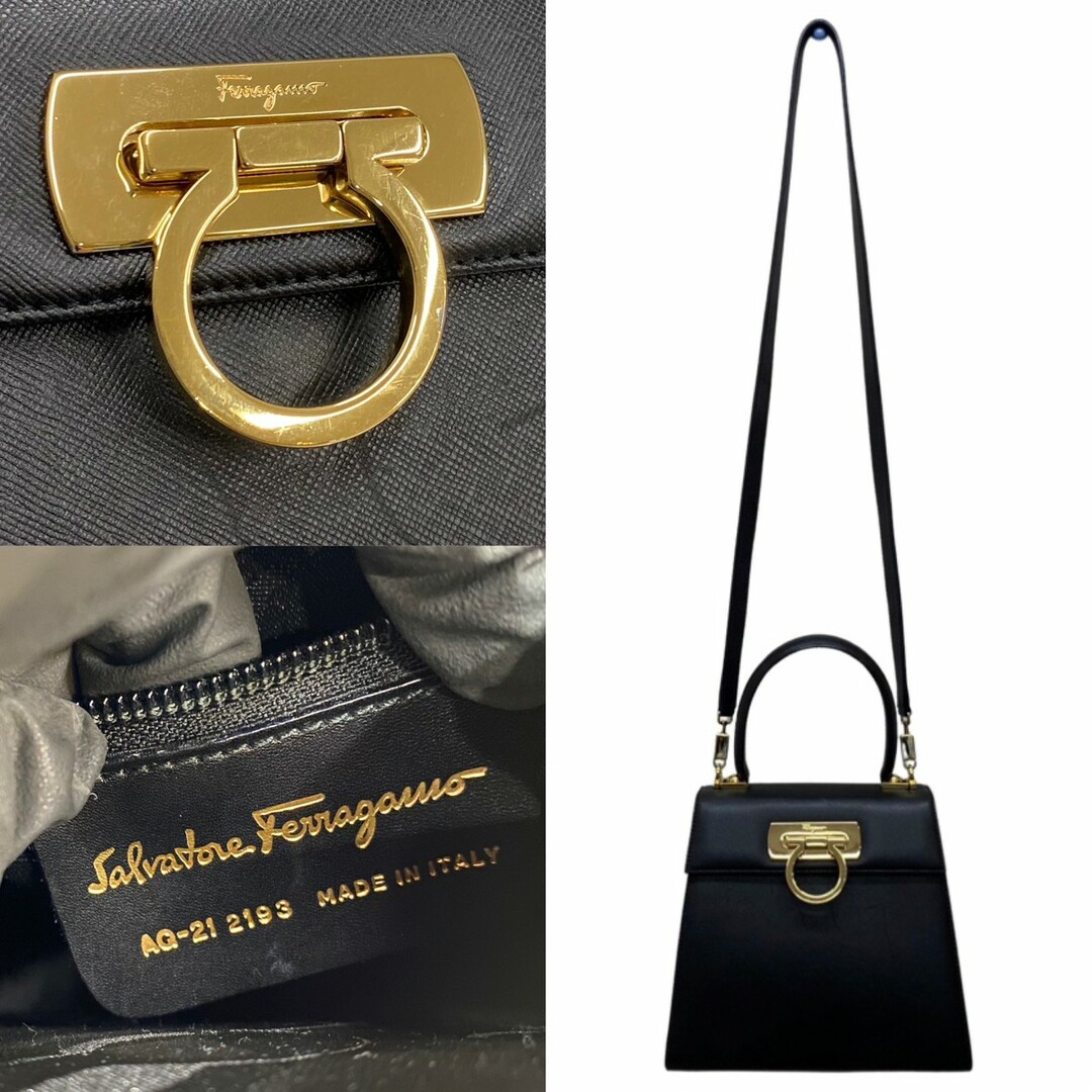 極 美品 保存袋付 Salvatore Ferragamo フェラガモ ガンチーニ 金具
