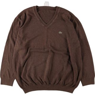 ラコステ(LACOSTE)の古着 ラコステ LACOSTE フランス企画 Vネック コットンニットセーター 7 メンズL /eaa361257(ニット/セーター)