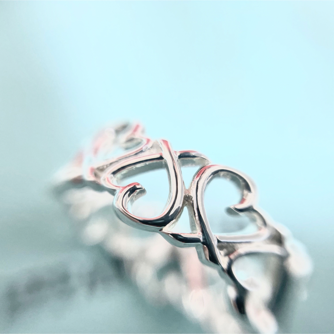 美品】Tiffany & Co. ラビングハート バンド リング 指輪 9号