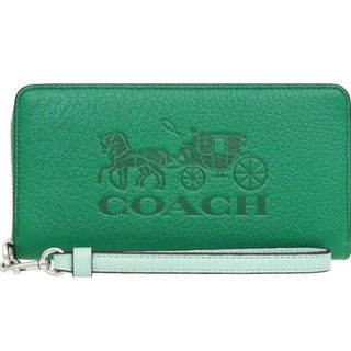 ショップオフ COACH コーチ 長財布 ネオングリーン 長財布