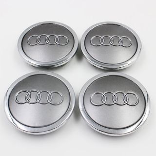 アウディ(AUDI)の【4個】アウディ　ホイールセンターキャップ　銀　69mm(車外アクセサリ)