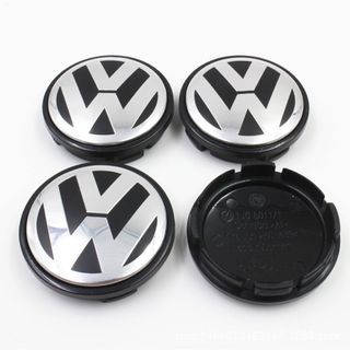 フォルクスワーゲン(Volkswagen)の【4個】フォルクスワーゲン　ホイールセンターキャップ　VW　シルバー(車外アクセサリ)