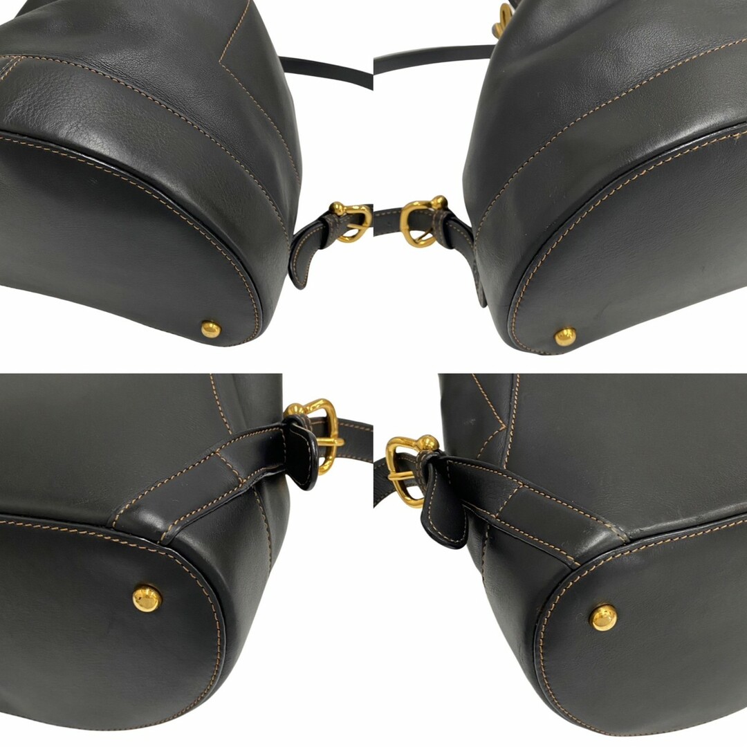 極 美品 希少品 LOEWE ロエベ アナグラム ロゴ 金具 レザー 本革 リュックサック デイバッグ バッグパック ブラック 黒 96706