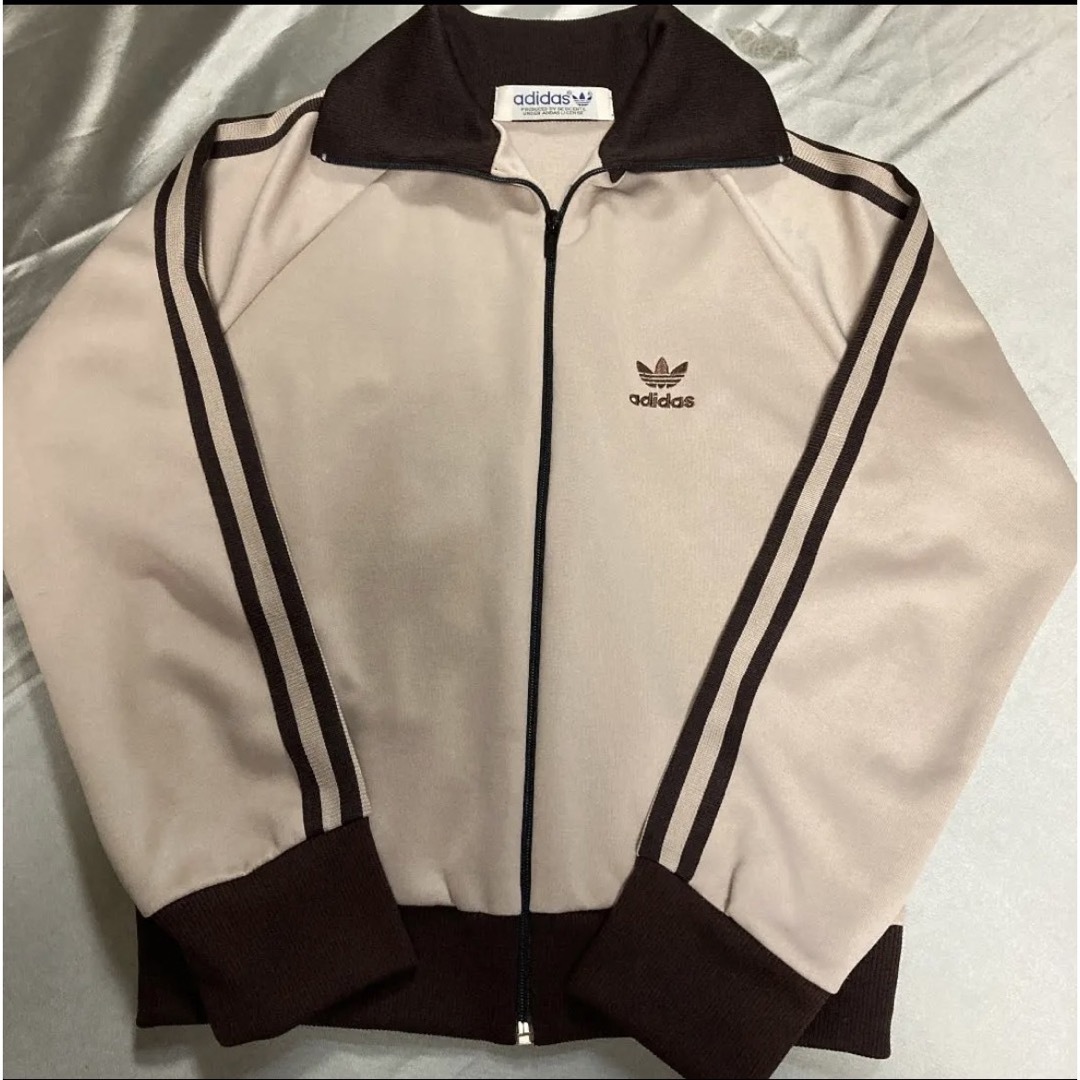 adidas 80s デサント製 ジャージ トラックジャケット ベージュブラウン