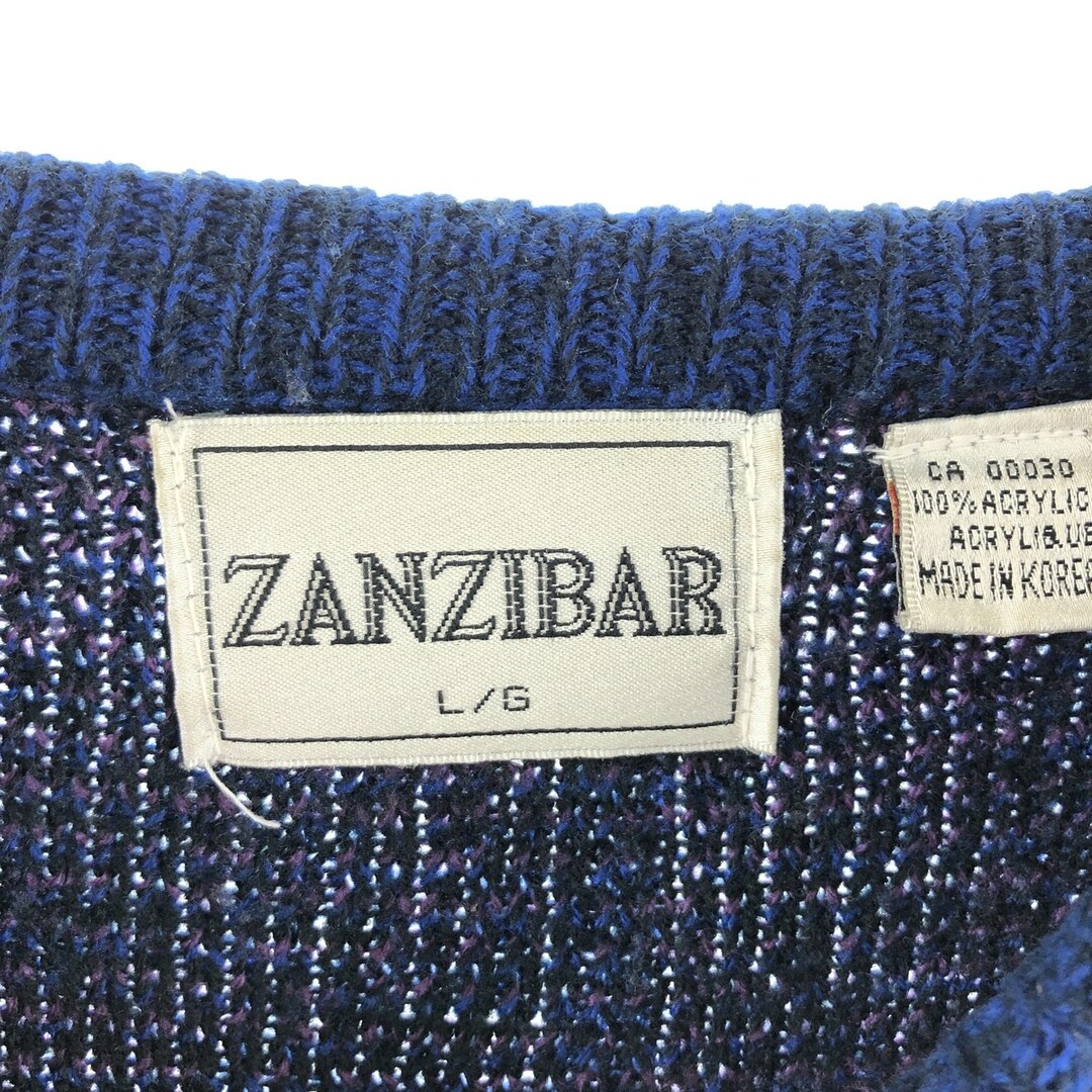 古着 ZANZIBAR 総柄 アクリルニットセーター メンズXXL /eaa354397 メンズのトップス(ニット/セーター)の商品写真