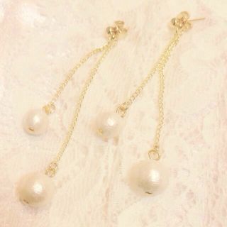 No.1 ふたつのコットンパールピアス(ピアス)