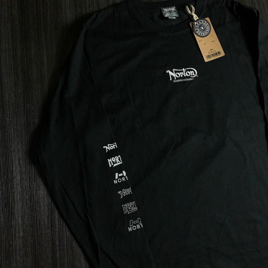 大きいサイズ 未使用品 NORTON ノートン 長袖Tシャツ 黒 XXL ロンT - T ...