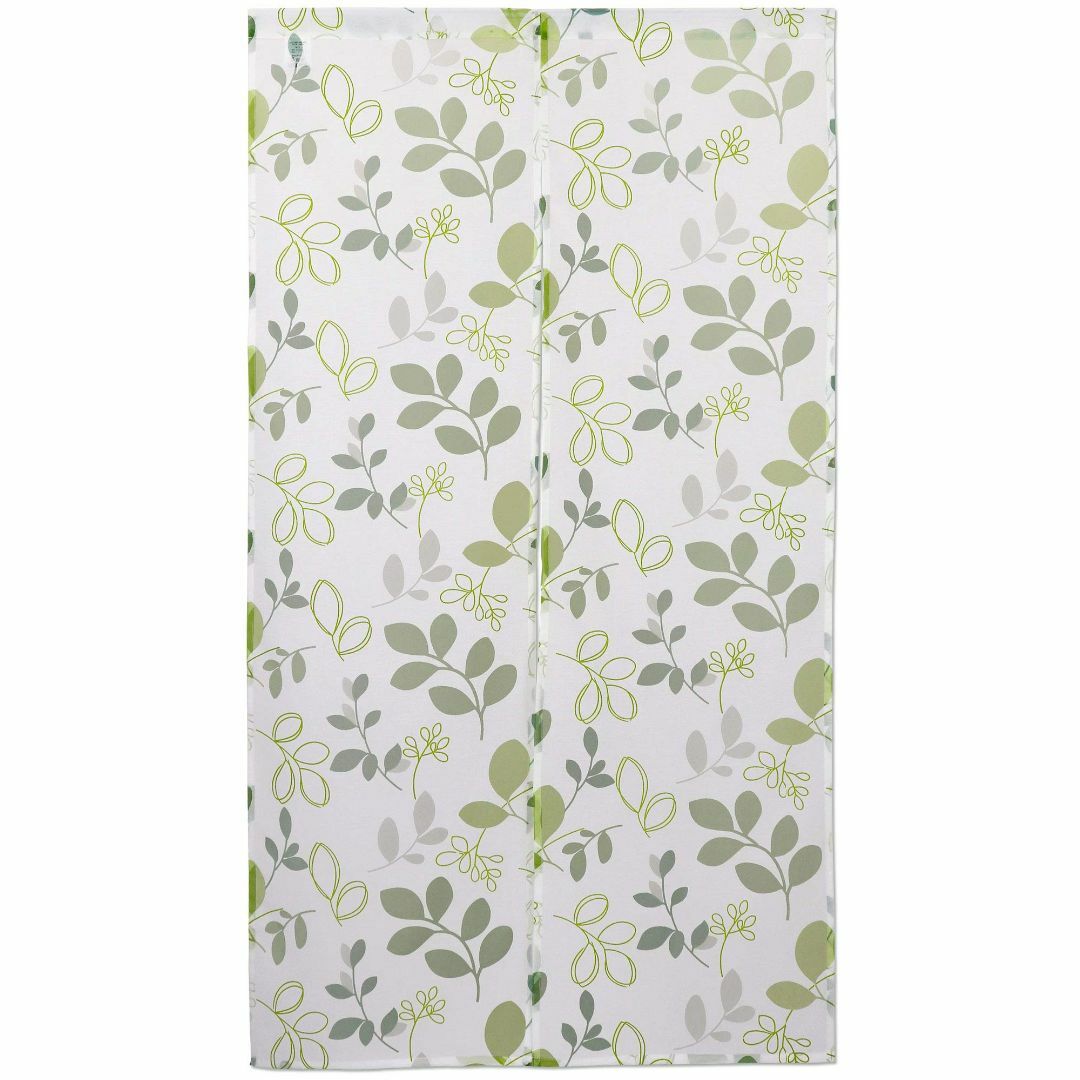 SunnyDayFabric のれん オパール暖簾 リーフ 葉 グリーン 約幅8の通販 ...