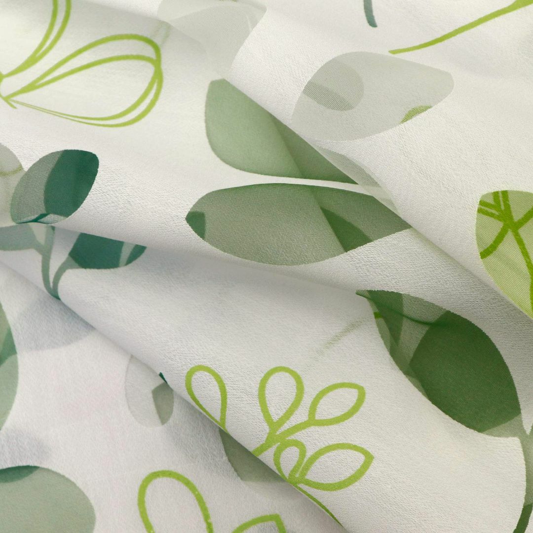 SunnyDayFabric のれん オパール暖簾 リーフ 葉 グリーン 約幅8の通販 ...