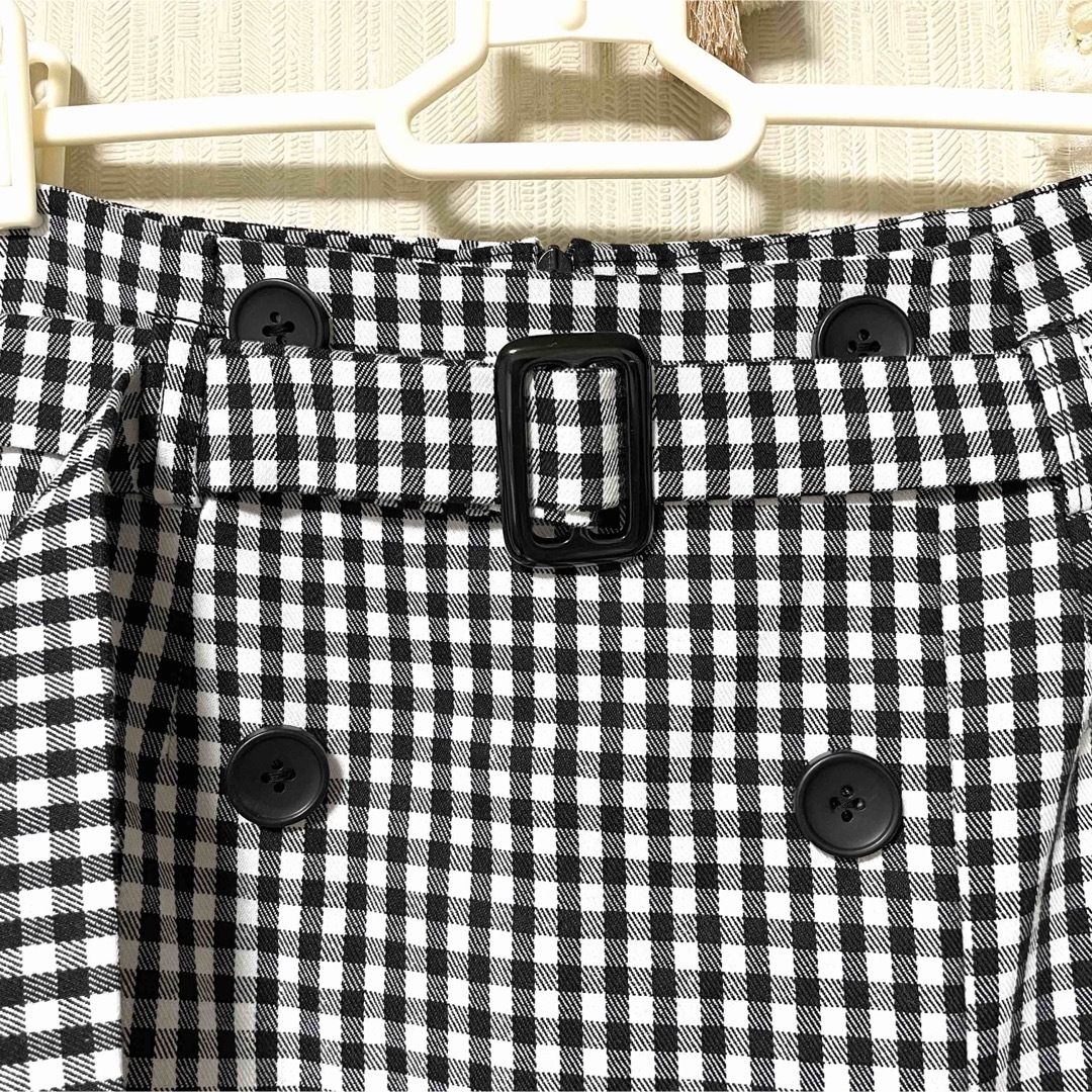 GRL(グレイル)のGRL グレイル ベルト付ギンガムチェックトレンチデザインスカート[ac594] レディースのスカート(ひざ丈スカート)の商品写真