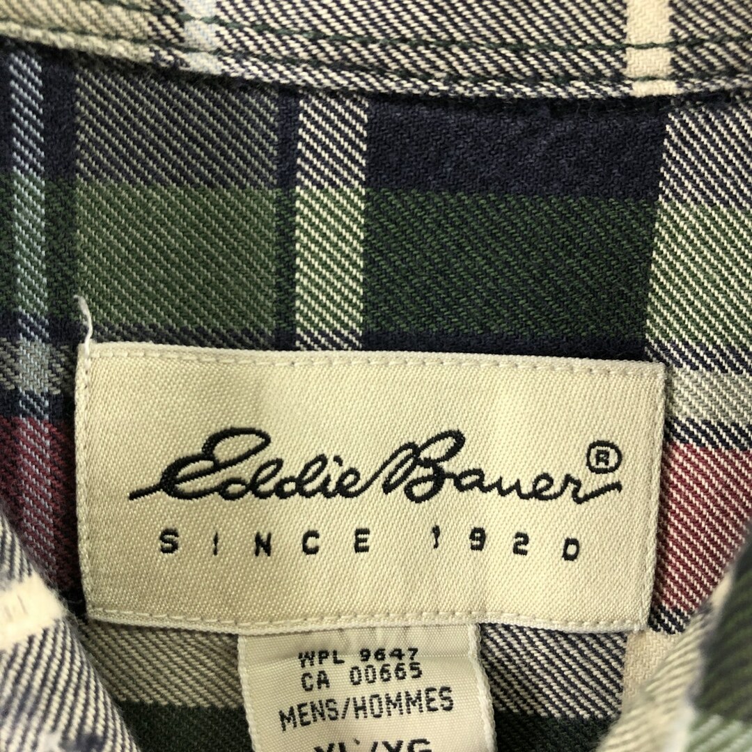 エディーバウアー Eddie Bauer 長袖 ボタンダウンチェックシャツ メンズXL /eaa369106