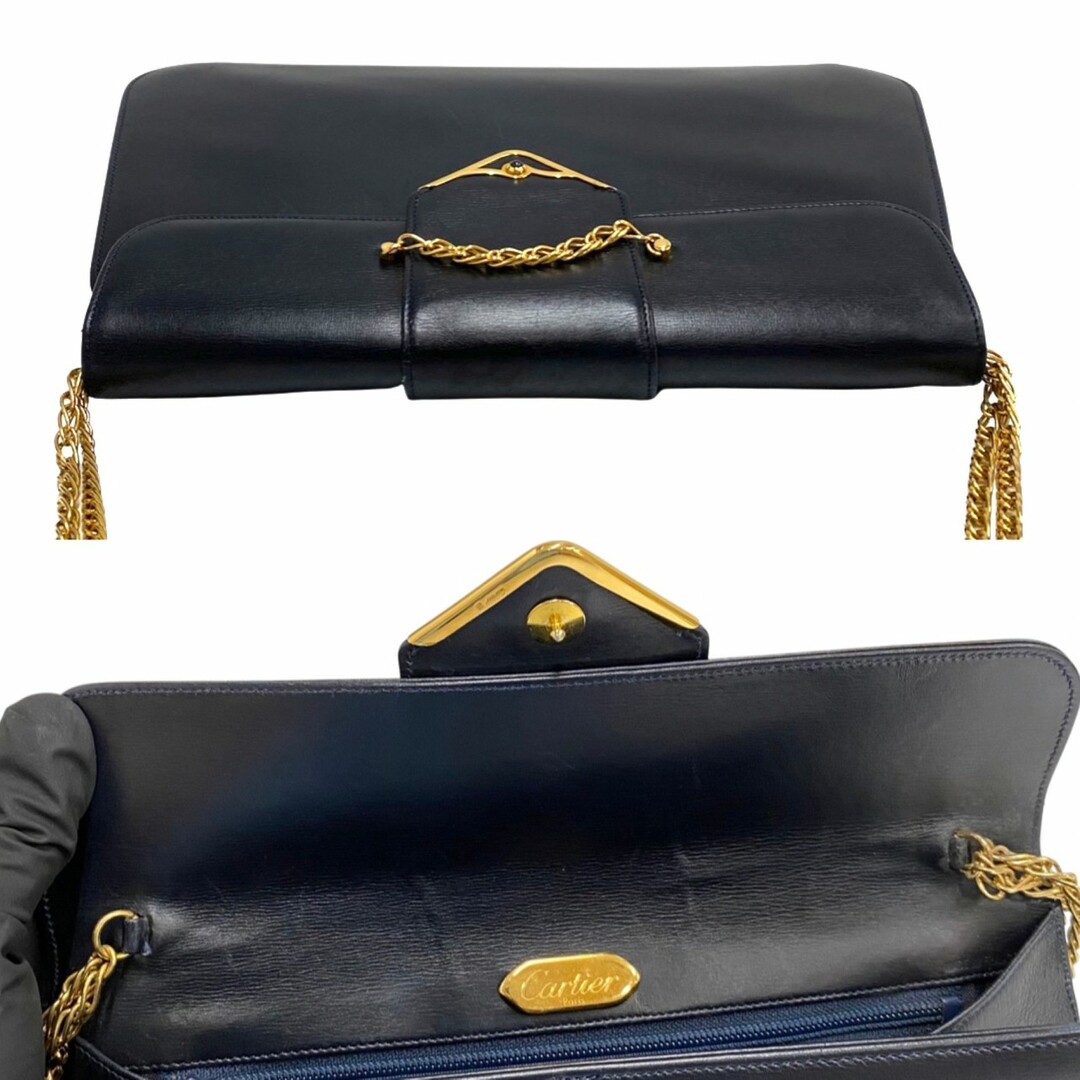極 美品 CARTIER カルティエ サファイア ライン カーフレザー 本革