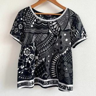 レオナールファッション 半袖 Tシャツ カットソー ブラウス 花柄 総柄