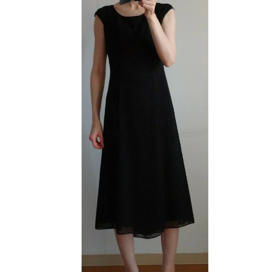 カラーフォーマル　ミディアムロングドレス　黒 | フリマアプリ ラクマ