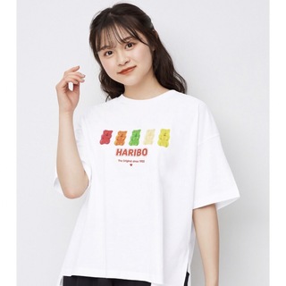 ジーユー(GU)の新品 GU ハリボー Tシャツ ホワイト S 半袖(Tシャツ(半袖/袖なし))