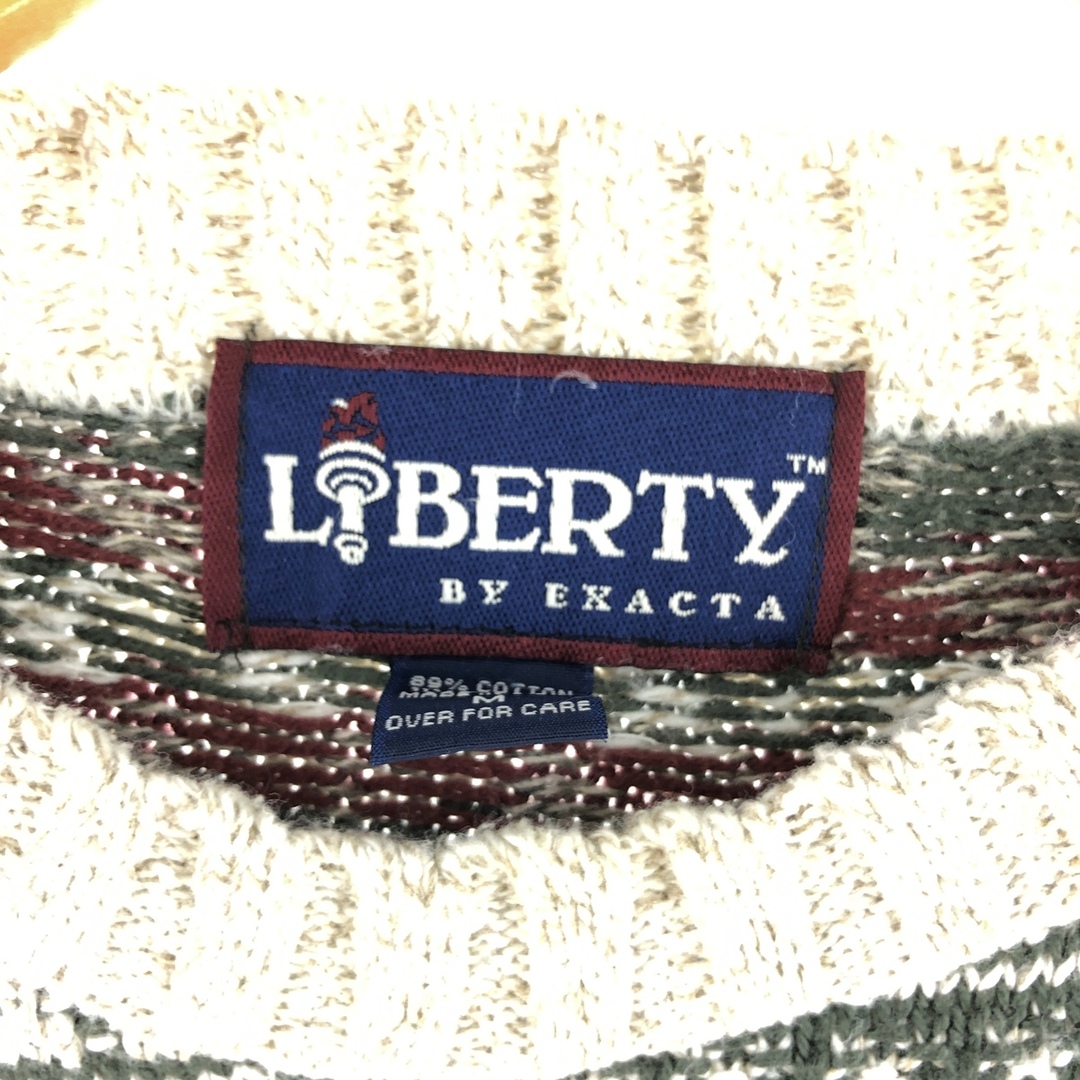 90年代 LIBERTY 総柄 コットンニットセーター USA製 メンズXL ヴィンテージ /eaa361655