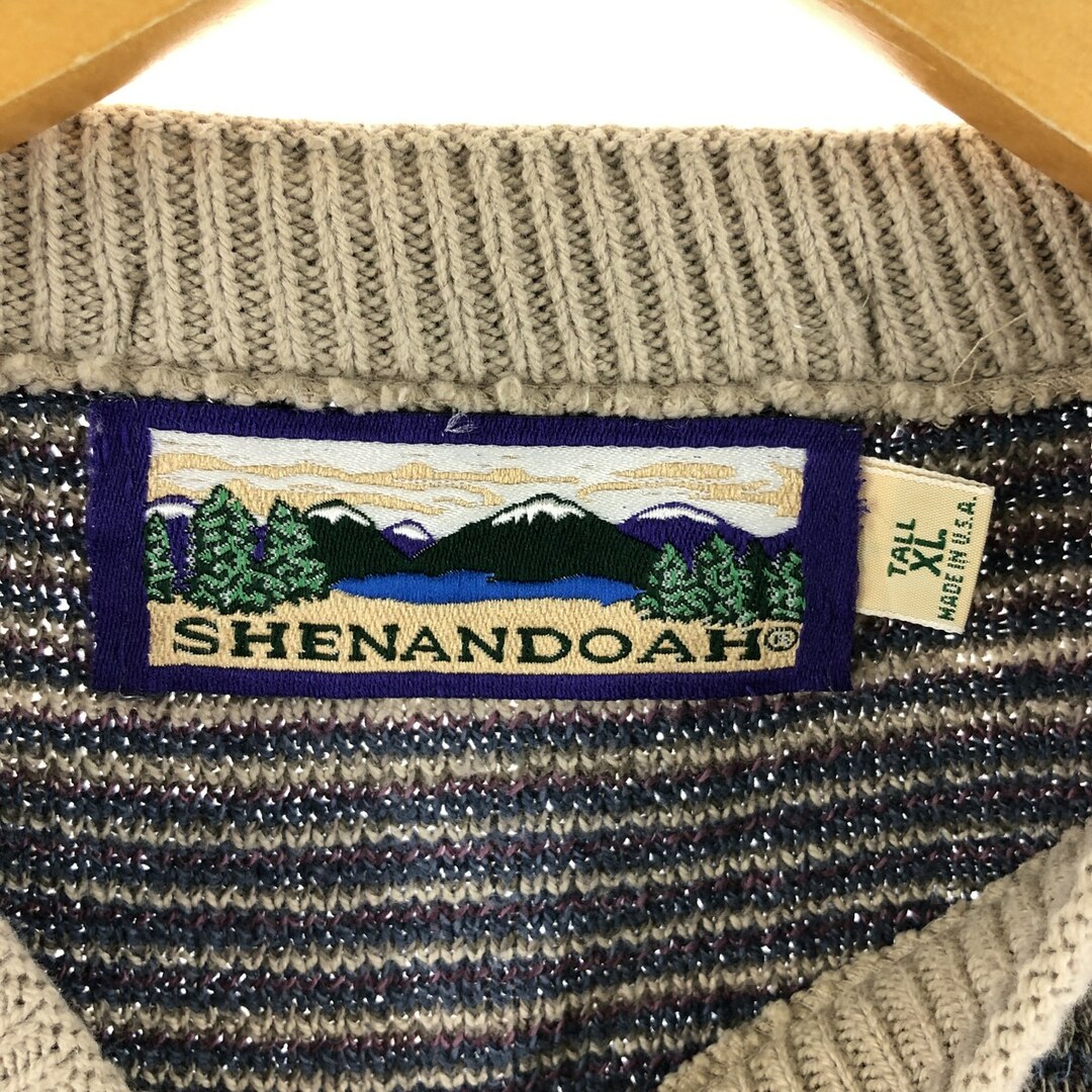 古着 SHENANDOAH チェック柄 ニットセーター USA製 メンズXL /eaa356444 メンズのトップス(ニット/セーター)の商品写真