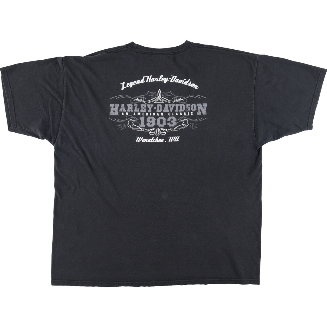 Harley Davidson(ハーレーダビッドソン)の古着 ハーレーダビッドソン Harley-Davidson 両面プリント モーターサイクル バイクTシャツ メンズXL /eaa369208 メンズのトップス(Tシャツ/カットソー(半袖/袖なし))の商品写真