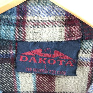 DAKOTA 長袖 チェック柄 フランネルシャツ メンズL /eaa368833