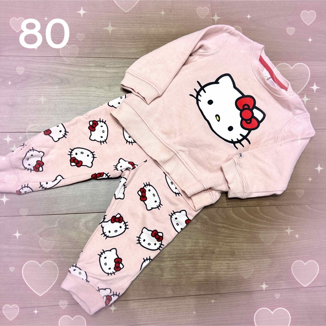 H&M(エイチアンドエム)の【80センチ】H&M♡ハローキティパジャマ上下セット キッズ/ベビー/マタニティのベビー服(~85cm)(パジャマ)の商品写真